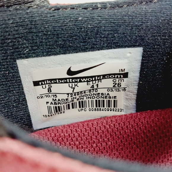 Nike Sb Zoom Oneshot Red Suede Leather Lace Up Athleisure Running Sneakers E42 - Picture 8 of 9